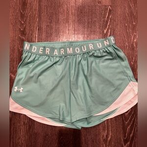 Mint green Under Armour athletic shorts women’s